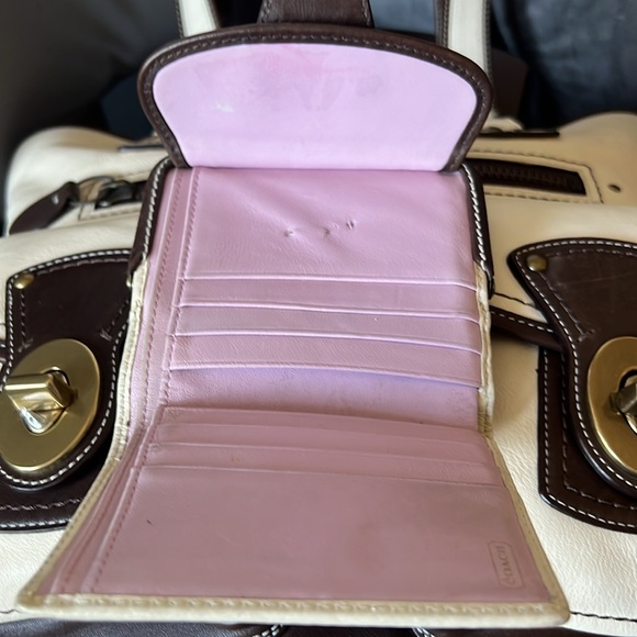 Coach Gigi Legacy Parchment-Dk Brown Spectator Vachetta Leather Tote+Wallet SET - Picture 11 of 14